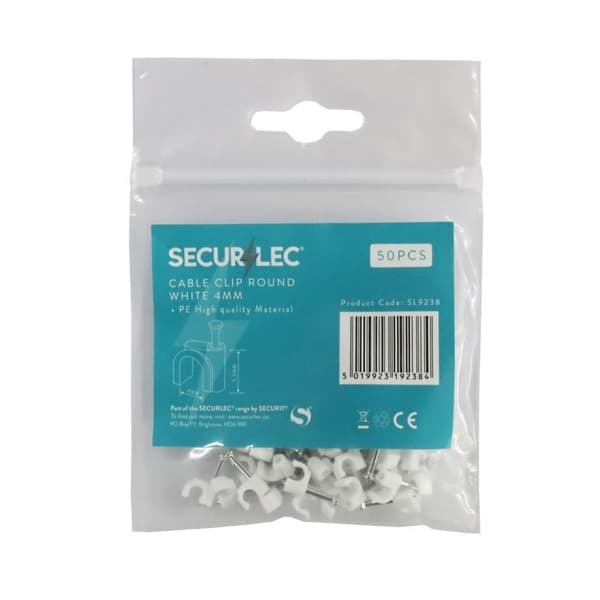 Securlec Round Cable Clips (Pack of 50)