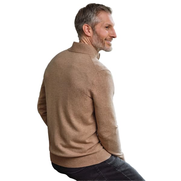 WoolOvers Mens Cashmere Zip Neck Jumper