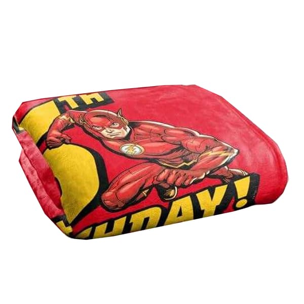 Justice League Flash Soft Touch 5th Birthday Blanket