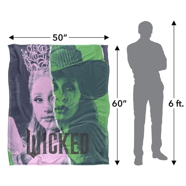 Wicked Elphaba and Glinda Torn Poster Blanket
