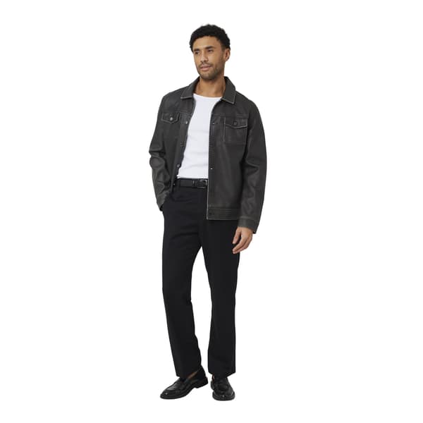 Brave Soul Mens Buttoned PU Shacket