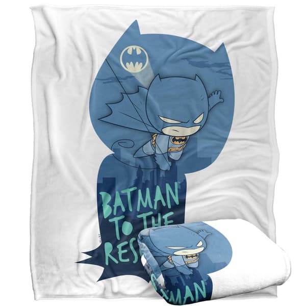 DC Super Friends Batman Silhouette Soft Touch Blanket