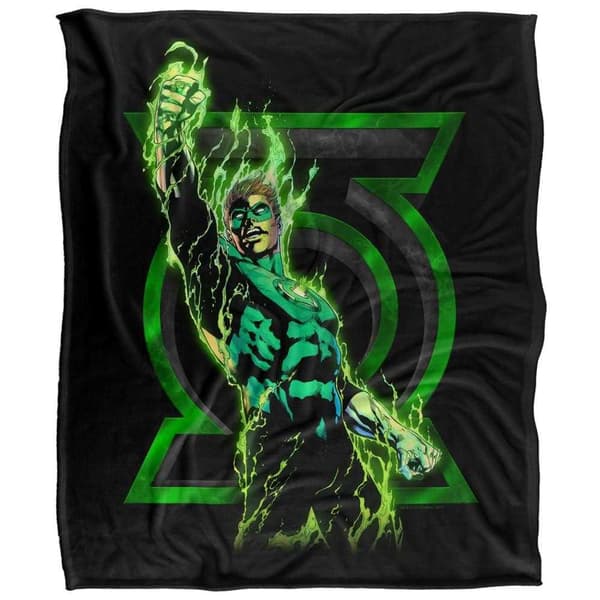 Green Lantern Fully Charged Glow Soft Touch Blanket