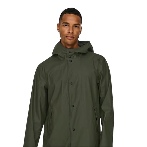 Only Mens Water Repellent Regular Raincoat