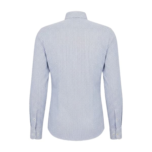 Boss Mens Geometric Pattern Long-Sleeved Shirt
