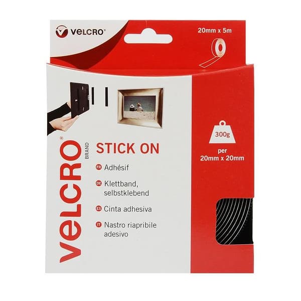 Velcro tarranauha musta 20mm x 5m
