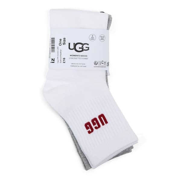 UGG Unisex Vuxen Quinlin Logotyp Strumpor (2-pack)