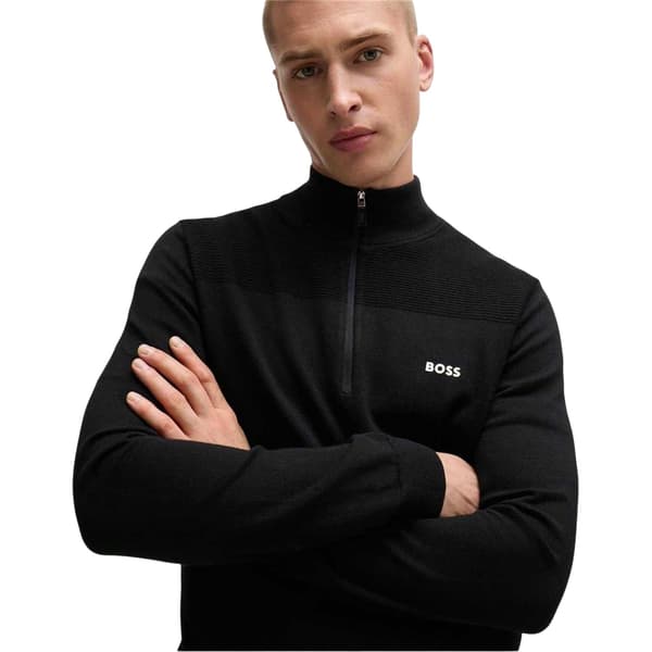 Boss Mens Zip Neck Regular Pullover