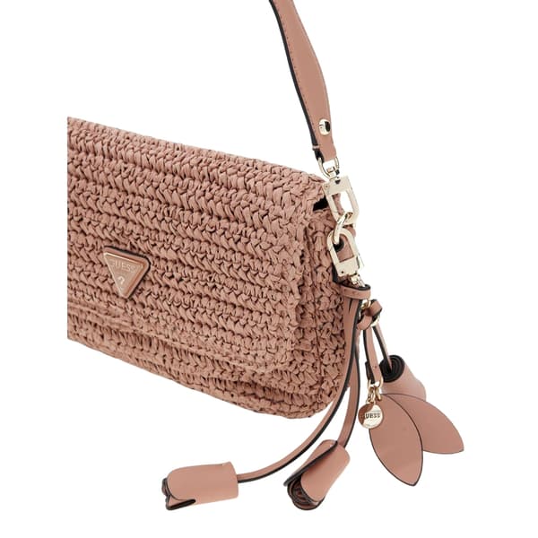 Guess Logo Straw Shoulder Bag