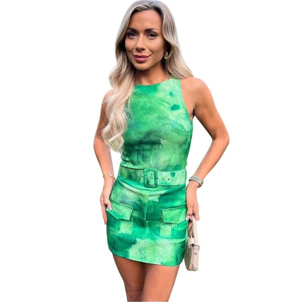 AX Paris Dam/Dam Rayon Bältad Playsuit