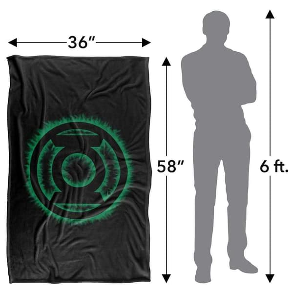 Green Lantern Flames Logo Soft Touch Blanket