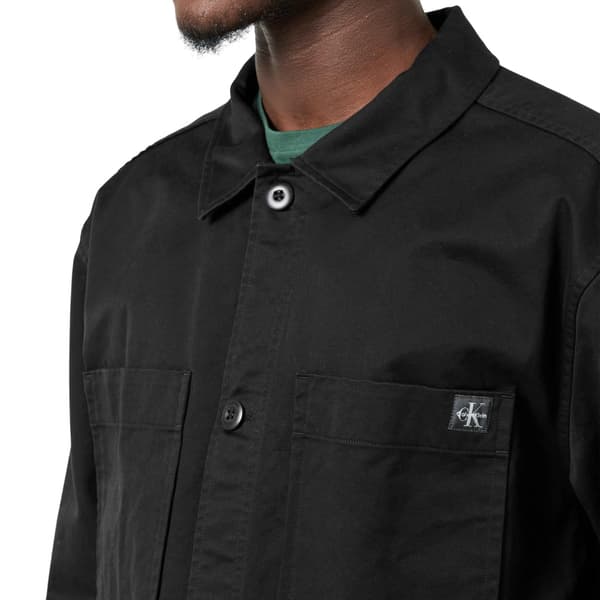 Calvin Klein Mens Logo Collared Overshirt