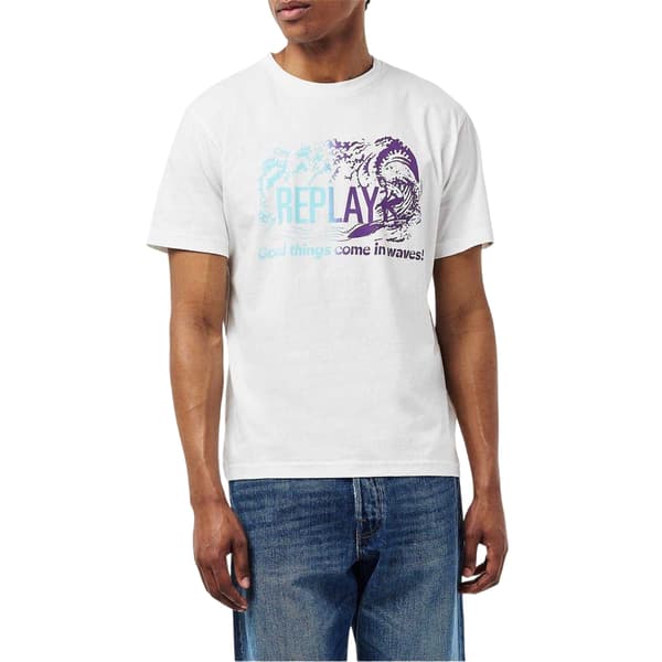 Replay Miesten Waves Logo T-paita
