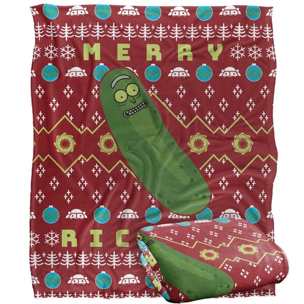 Rick And Morty Hyvää Rickmas-joulua Pickle Rick -viltti