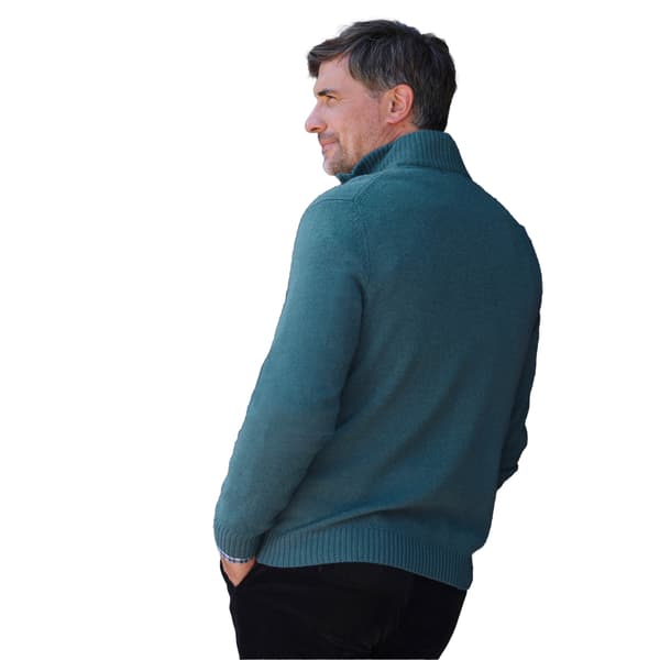 WoolOvers Mens Lambswool Zip Neck Jumper