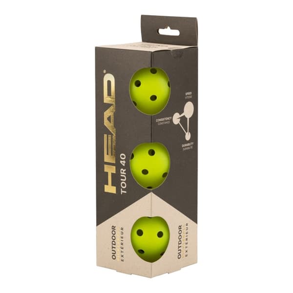Head Tour 40 Pickleballbollar (3-pack)
