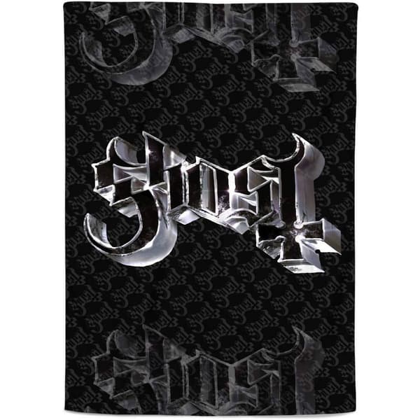 Ghost Sherpa Fleece Chrome Logo Blanket