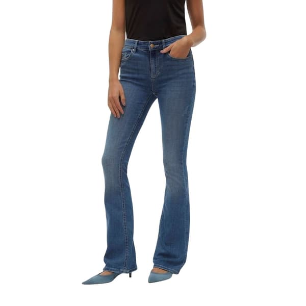 Vero Moda Dam Li347 Utsvängda Jeans i Denim