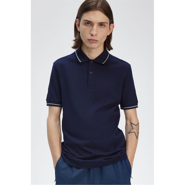 Fred Perry Pikétröja med dubbla ränder för män