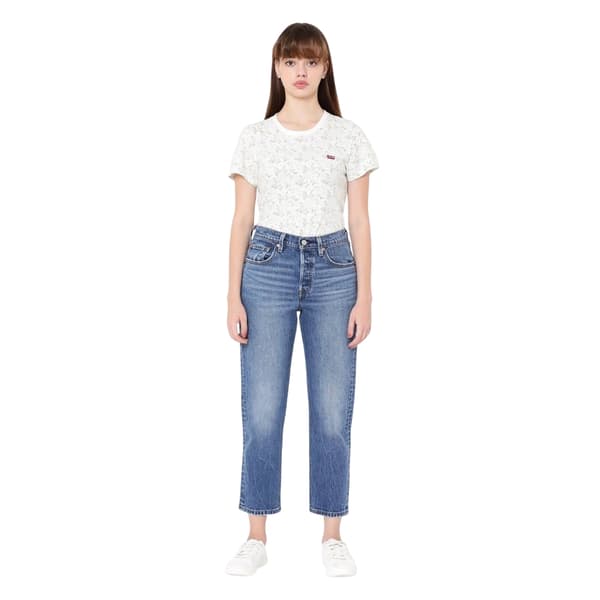 Levis Dam 501 Denim Cropped Jeans