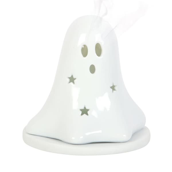 Something Different Ceramic Ghost Tealight And Incense Cone Holder