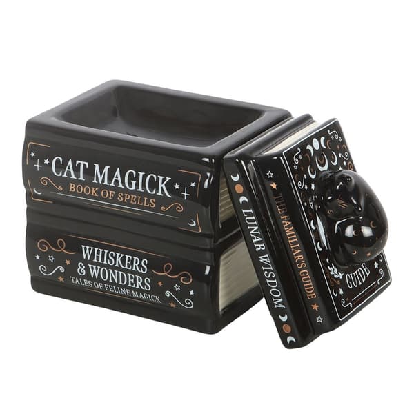 Something Different Cat Magick Book Stack Oil Burner