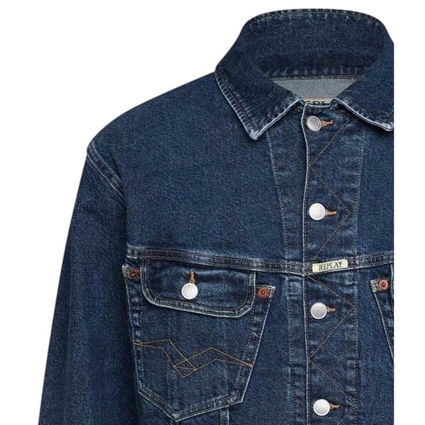 Replay Herrbroderad logotyp Comfort Jeansjacka