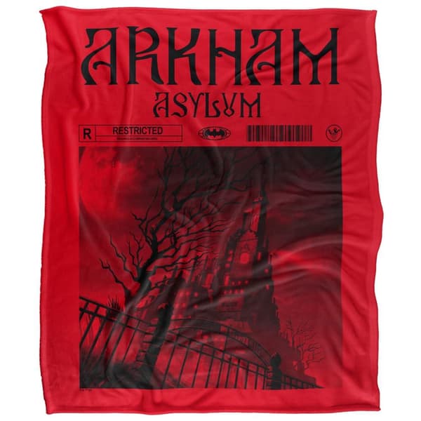 Batman Arkham Asylum Silkeslen Grafiskt Tryckt Pläd