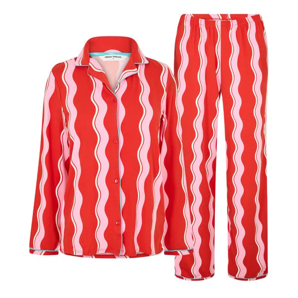 Urban Threads Dam/Kvinnor Squiggle Lång Pyjamas Set