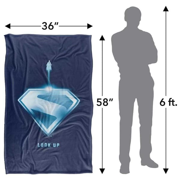 Superman 2025 Look Up Shield Soft Touch Blanket