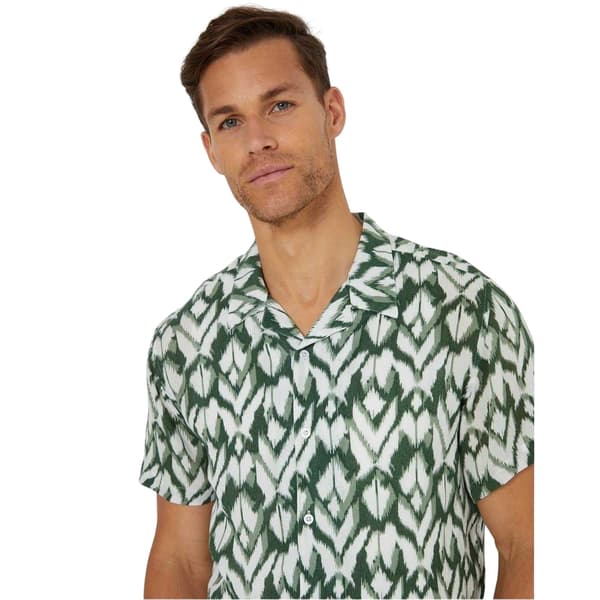 Threadbare Mens Geometric Short-Sleeved Shirt