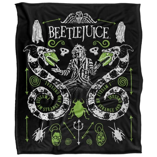 Beetlejuice Worm Polyester Soft Touch Blanket