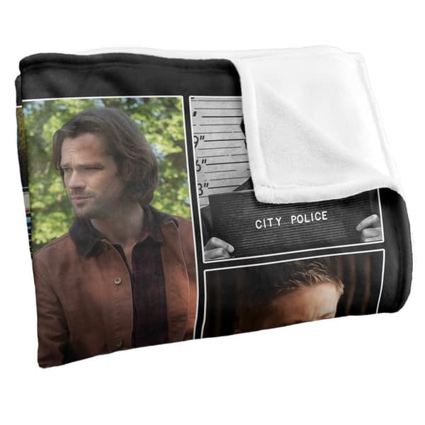 Supernatural Sam & Dean Squares Soft Touch Blanket