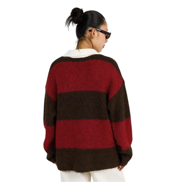 4th & Reckless Dam/Kvinnor Kragad Oversized Tröja Topp