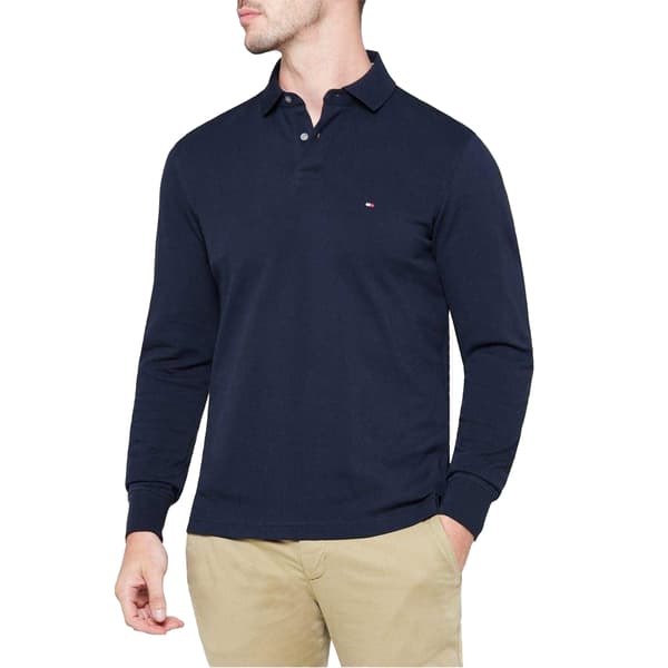 Tommy Hilfiger Herr Logotyp Långärmad Pikétröja