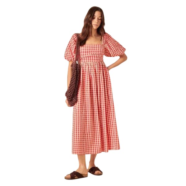 Nobody´s Child Dam Nova Gingham Puffärm Midi Klänning