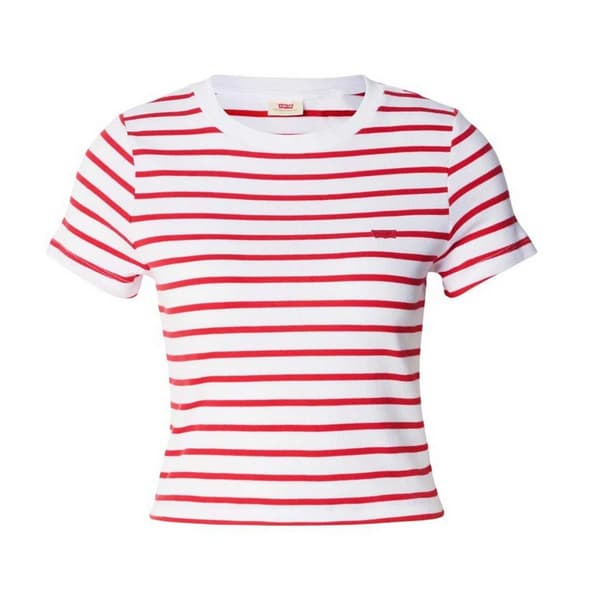 Levis Dam/Kvinnor Essential Randig Croppad Topp i Bomull