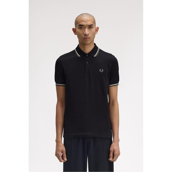 Fred Perry Pikétröja med dubbla ränder för män