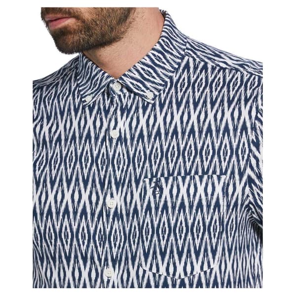 Original Penguin Herr Ikat Regular Kortärmad Skjorta