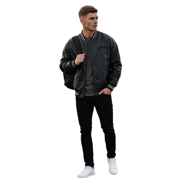 Firetrap Mens Logo Baseball Varsity Jacket