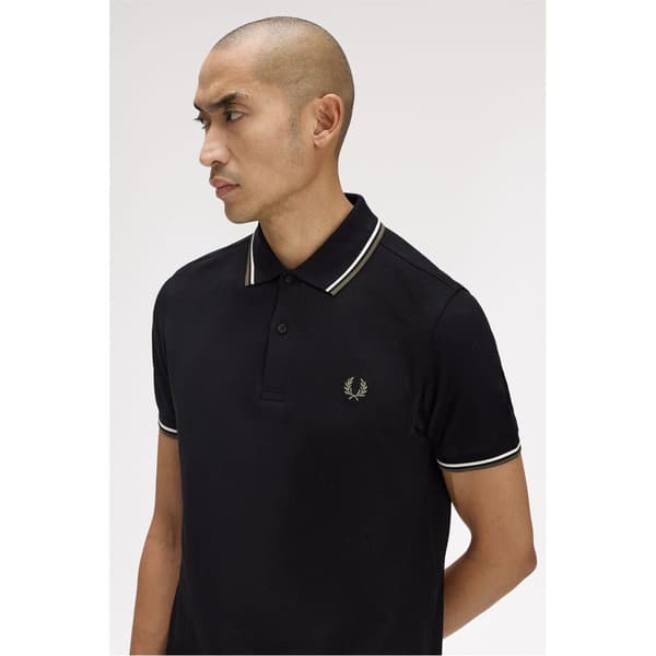 Fred Perry Pikétröja med dubbla ränder för män