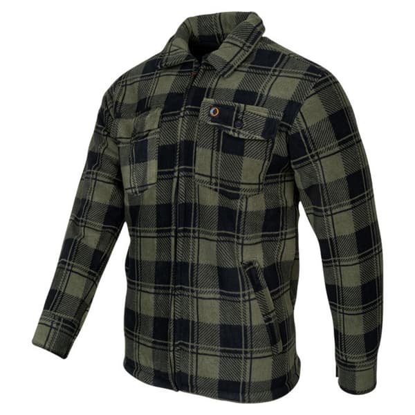 Speero Mens Checked Sherpa Lined Full Zip Shacket