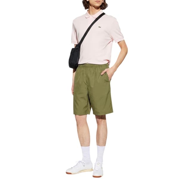 Lacoste Herr Vävd Enfärgad Elastisk Avslappnad Passform Shorts