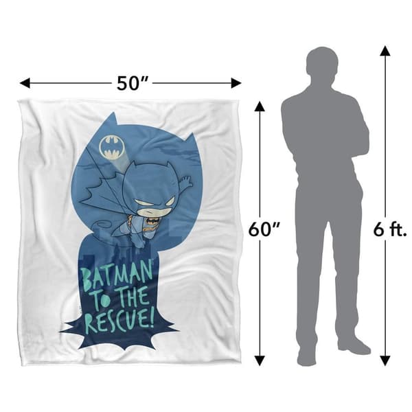 DC Super Friends Batman Silhouette Soft Touch Blanket