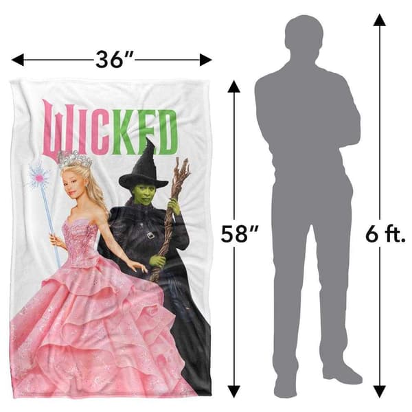 Wicked Elphaba and Glinda Witch Soft Touch Throw