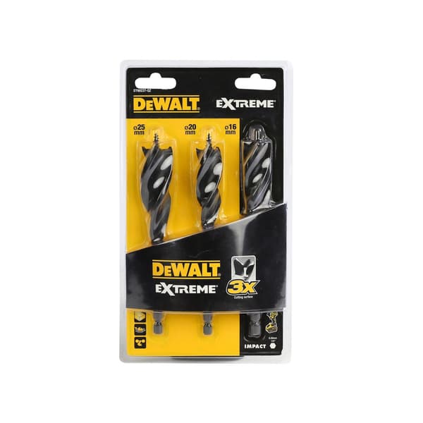 DeWALT Power Tools Extreme Tri Flute Bit-sæt, 3 dele