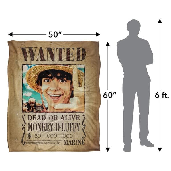 One Piece Live Action Soft Wanted Poster Monkey D. Luffy Blanket