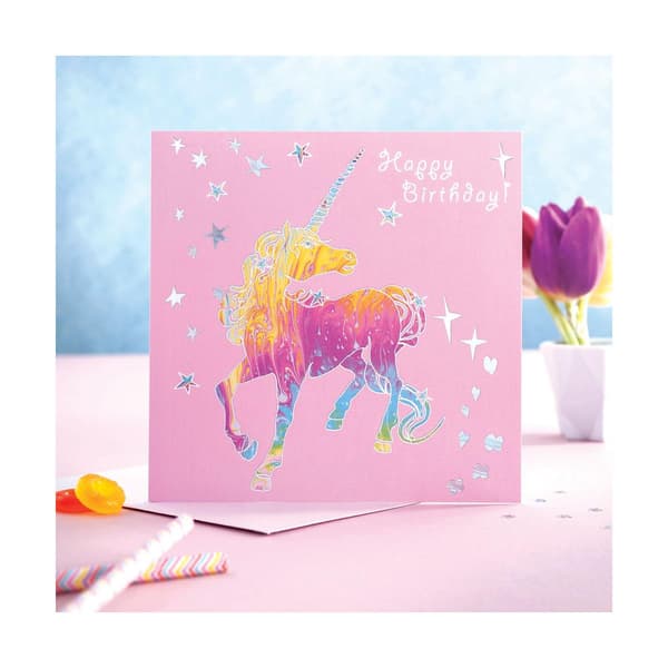 Deckled Edge Prancing Myth Greetings Card