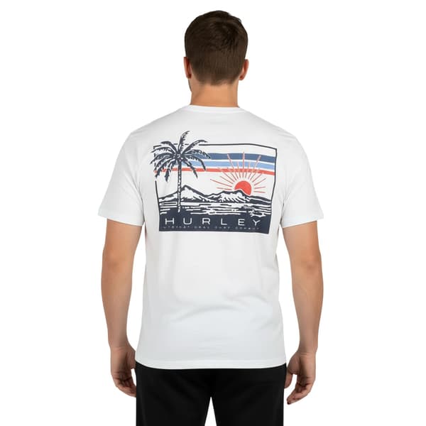 Hurley Mens Throwback Back Print T-Shirt