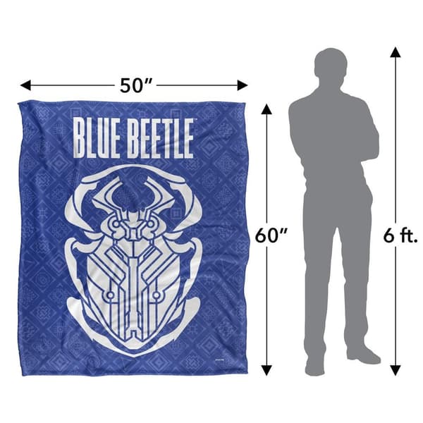 Blue Beetle filt med upprepat tryck